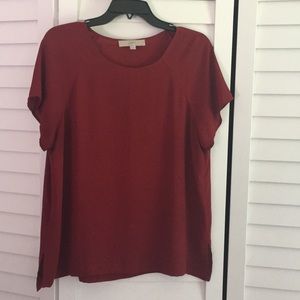 Loft drapey red shirt